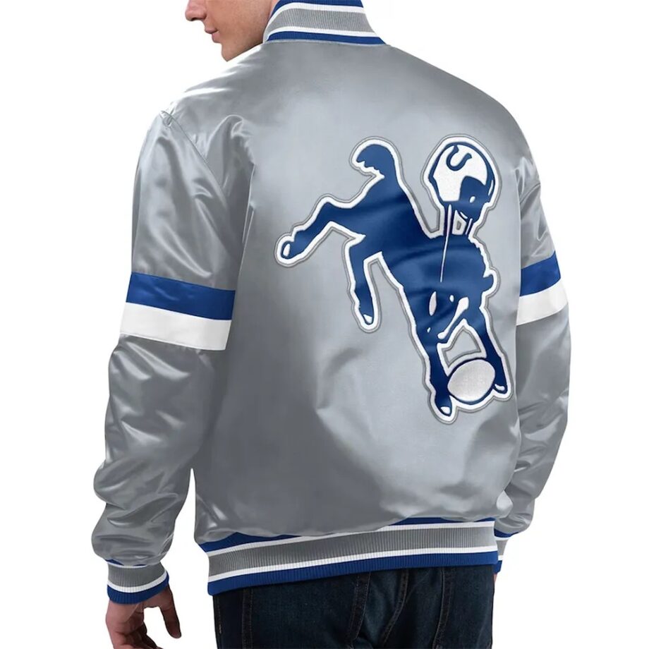 Indianapolis Colts Gridiron Classics Gray Satin Jacket