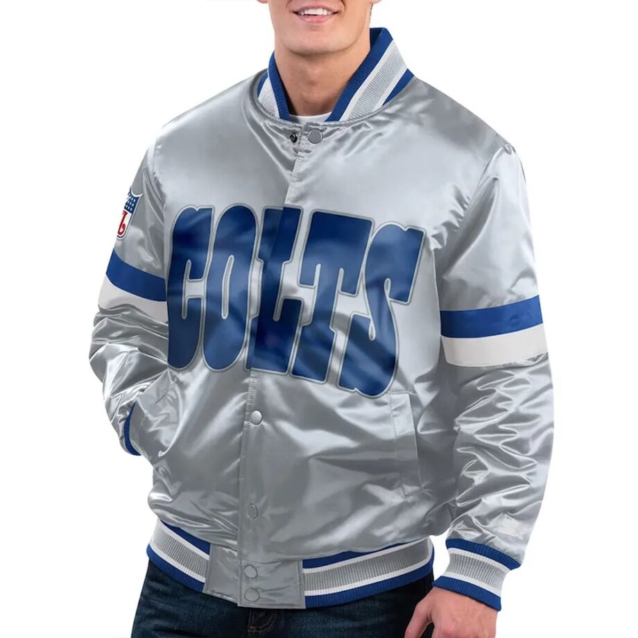 Indianapolis Colts Gridiron Classics Gray Satin Jacket