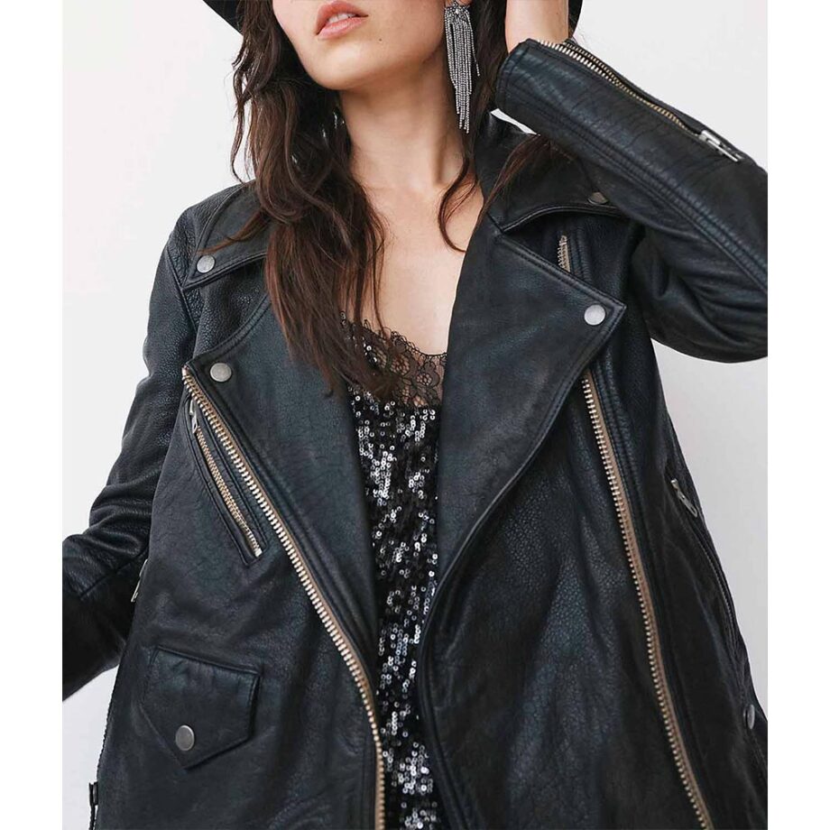 Womens Jealousy Leather Moto Jacket
