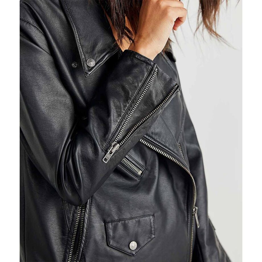 Womens Jealousy Leather Moto Jacket