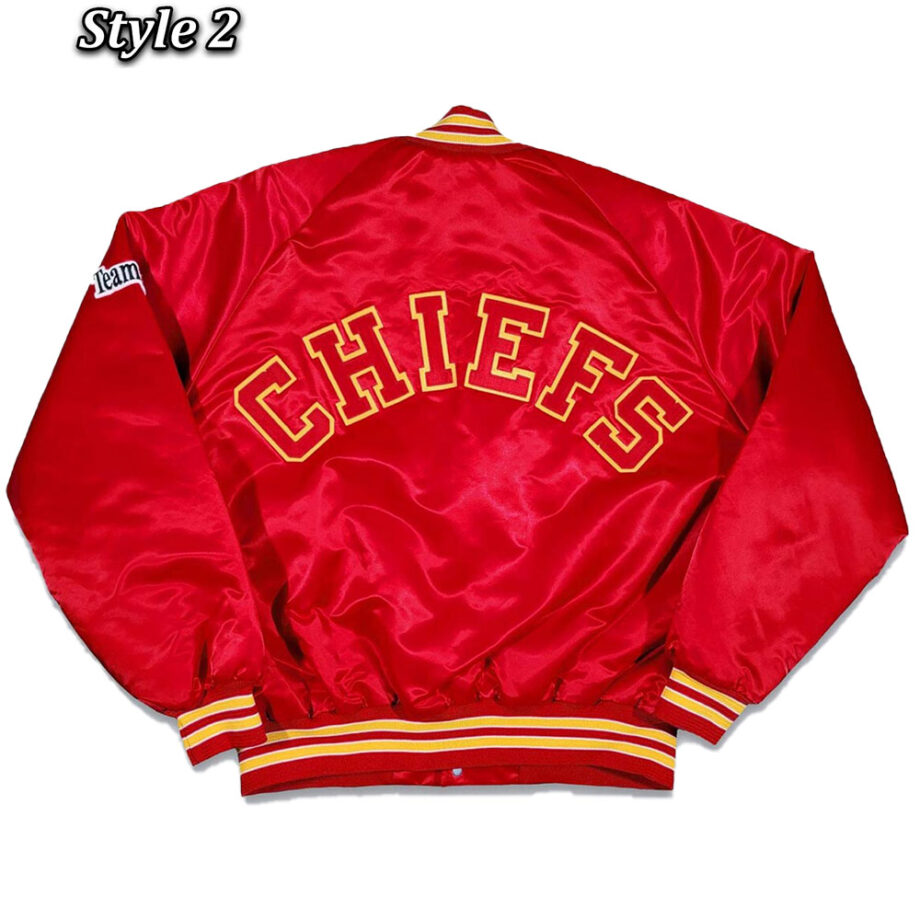 80s Kansas City Chiefs Satin Red Jacket