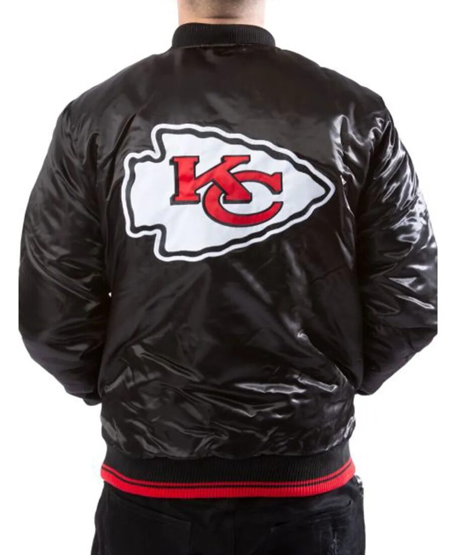 Kansas City Chiefs Black Satin Jacket