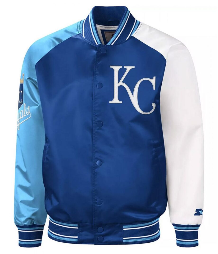 Kansas City Royals Reliever Royal & Light Blue Varsity Satin Jacket