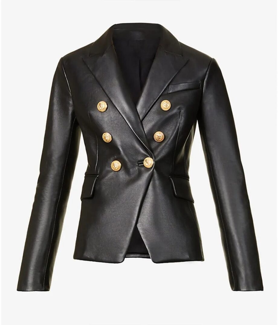Laysla De Oliveira Locke & Key Black Leather Blazer