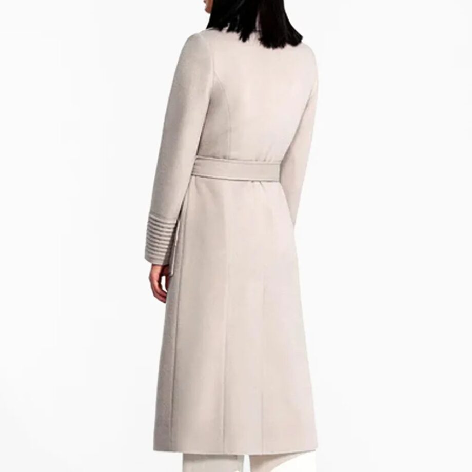 Baby Alpaca Long Wide Collar Wrap Coat