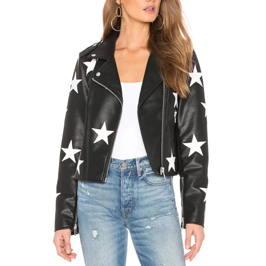 Sarah Jeffery Star Leather Jacket