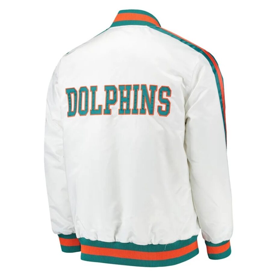 Throwback D-Line Miami Dolphins White Jacket