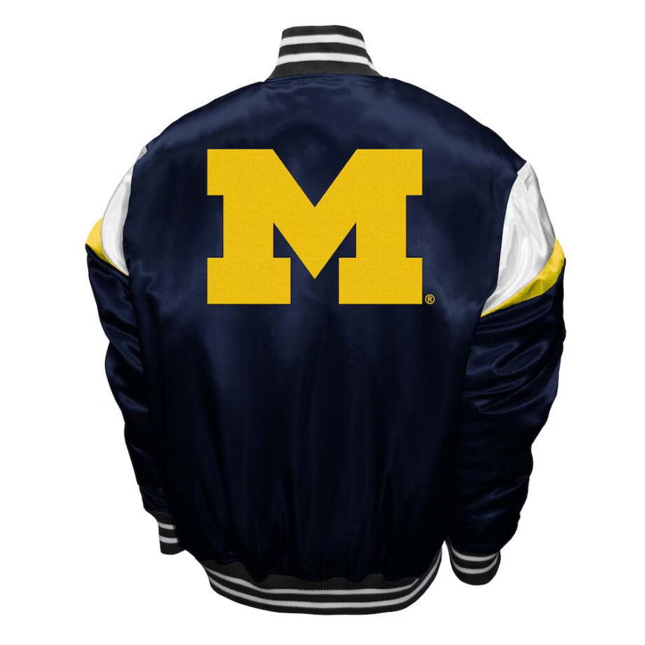 Michigan Wolverines Power Navy Satin Jacket