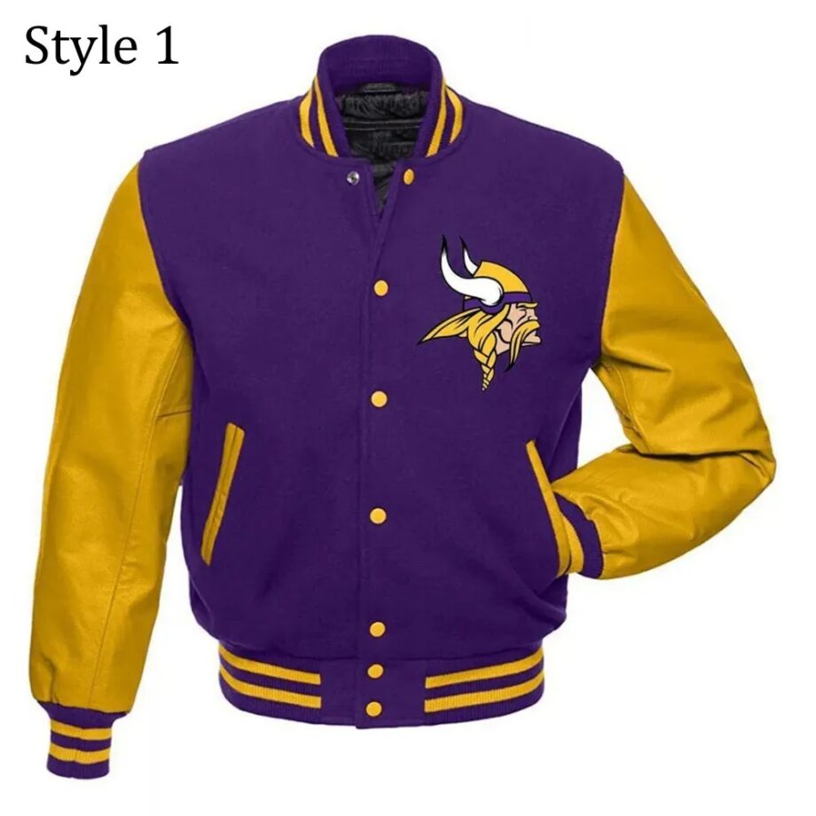 Minnesota Vikings Purple & Gold Letterman Jacket