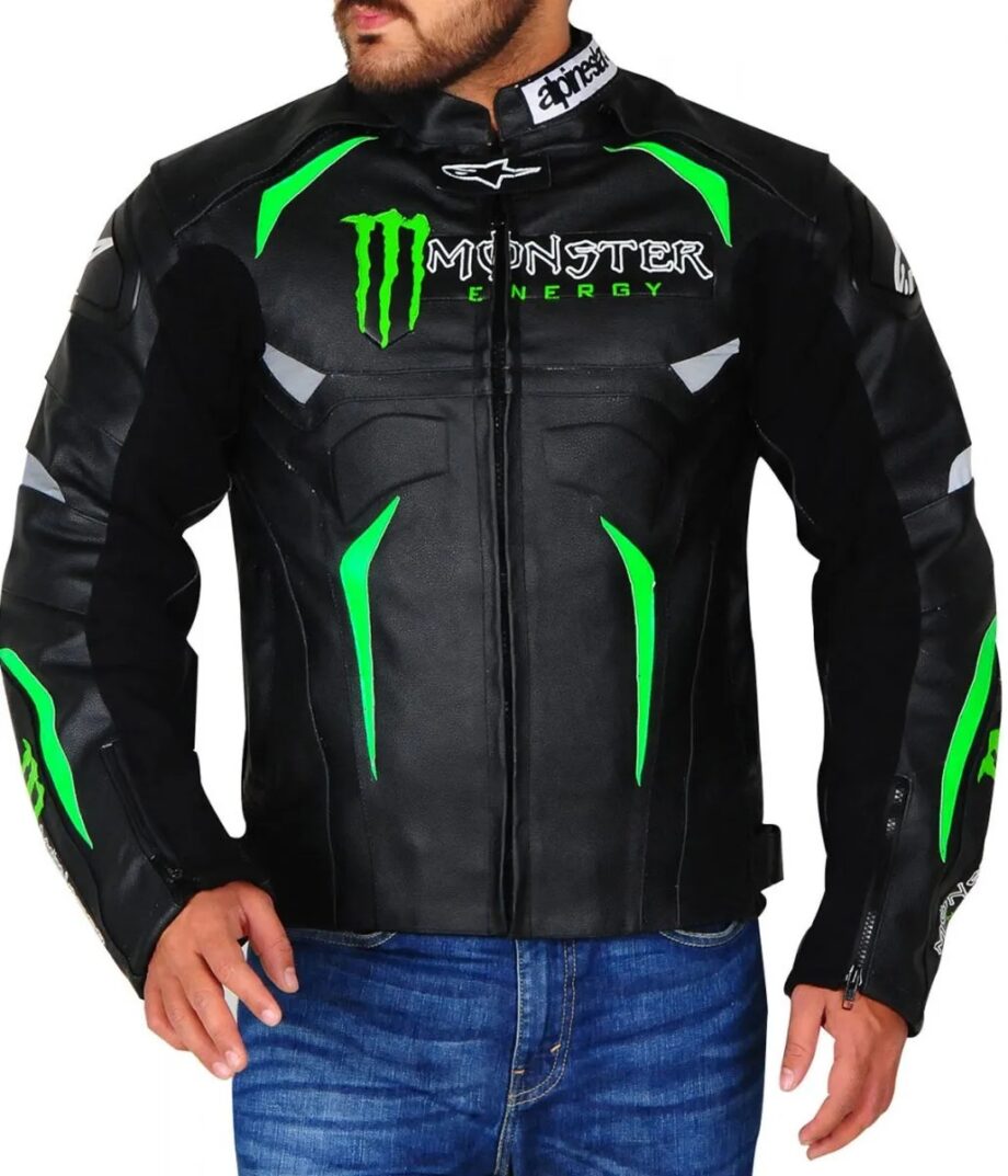 Mens Alpinestars Monster Energy Motorcycle Leather Jacket