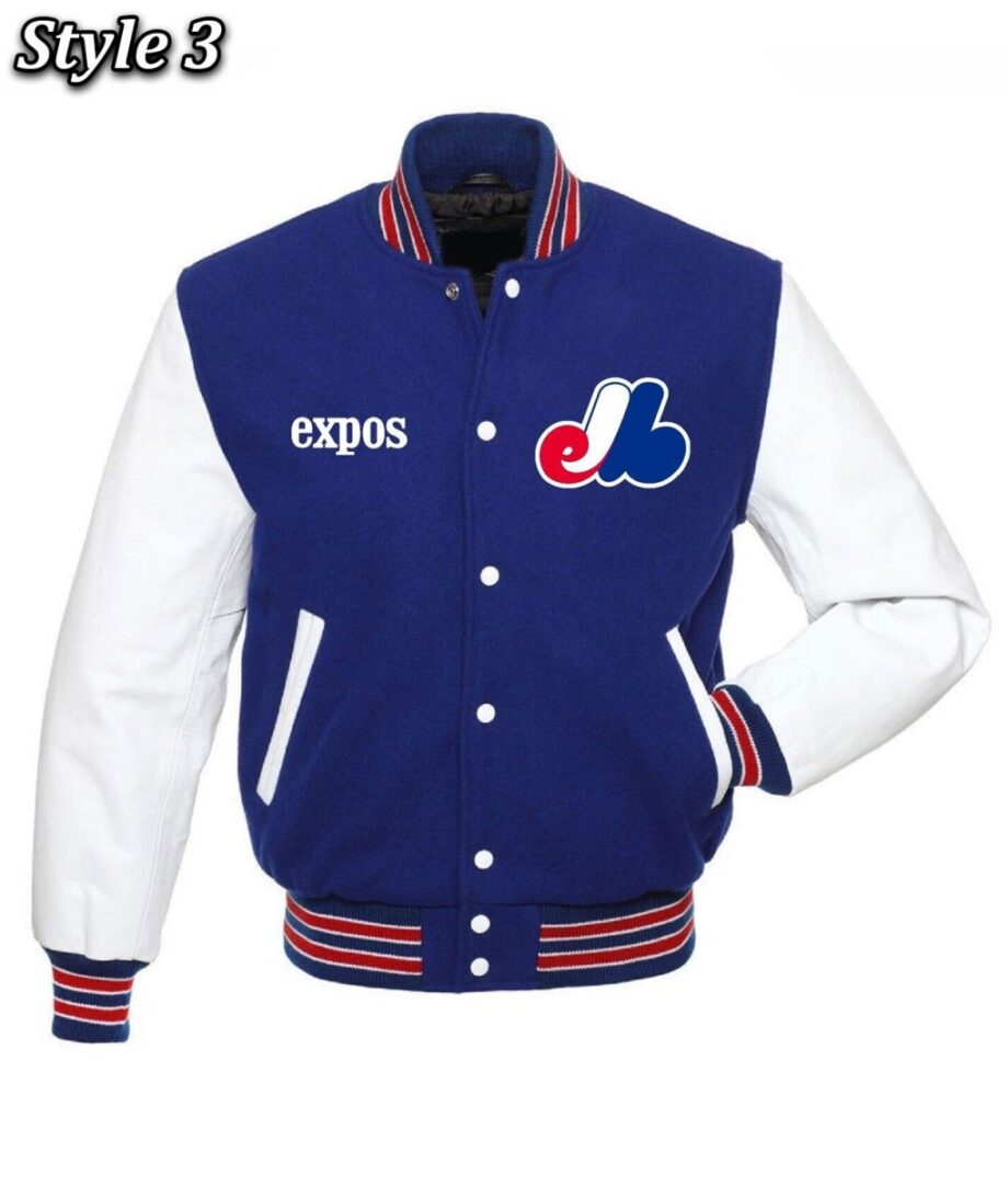 Vintage Montreal Expos Varsity Wool Leather Jacket