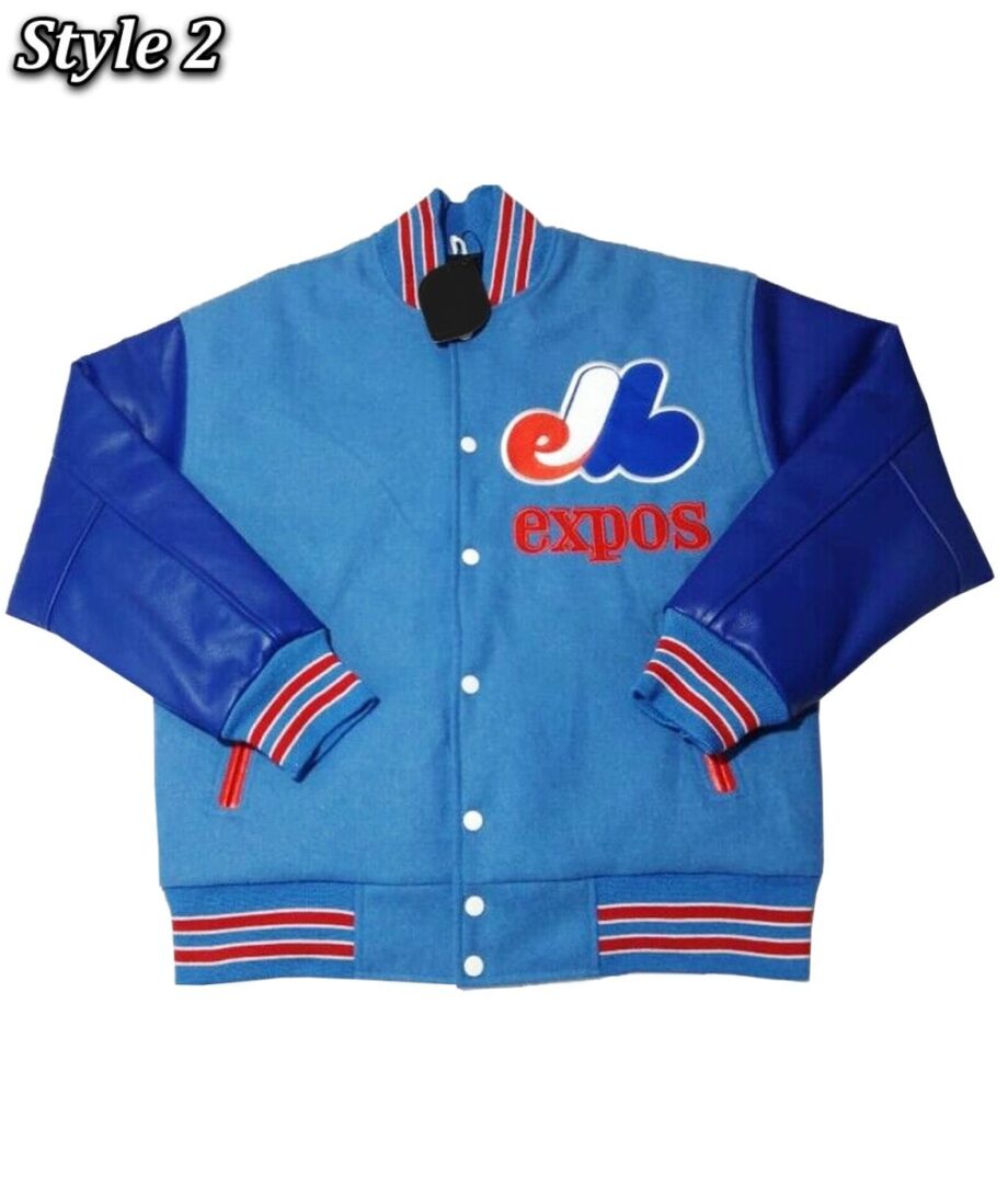 Vintage Montreal Expos Varsity Wool Leather Jacket