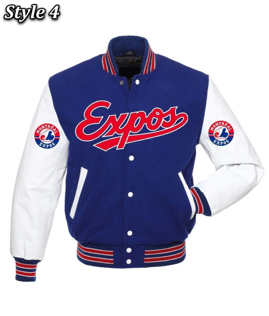 Vintage Montreal Expos Varsity Wool Leather Jacket