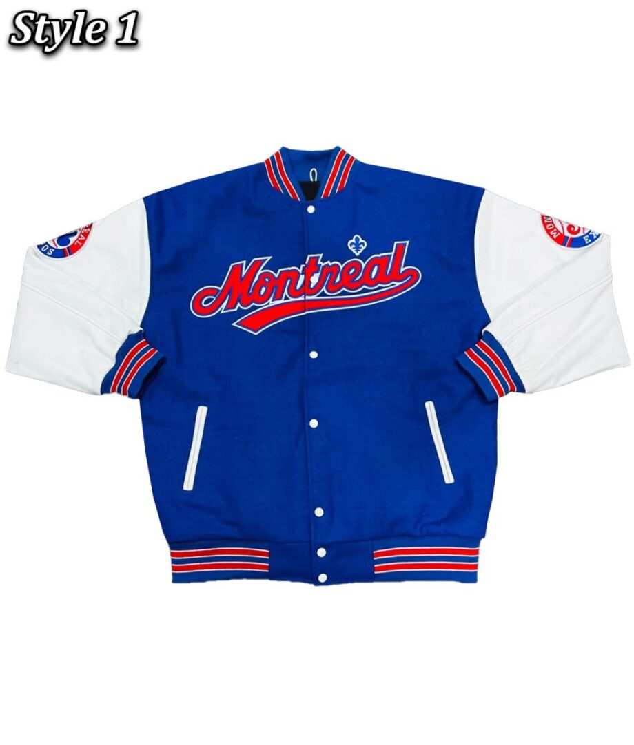 Vintage Montreal Expos Varsity Wool Leather Jacket