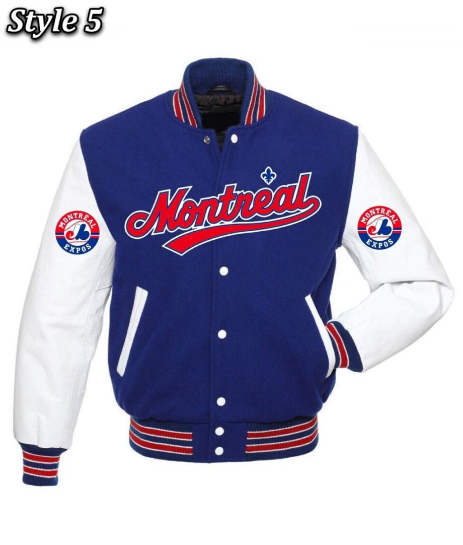 Vintage Montreal Expos Varsity Wool Leather Jacket
