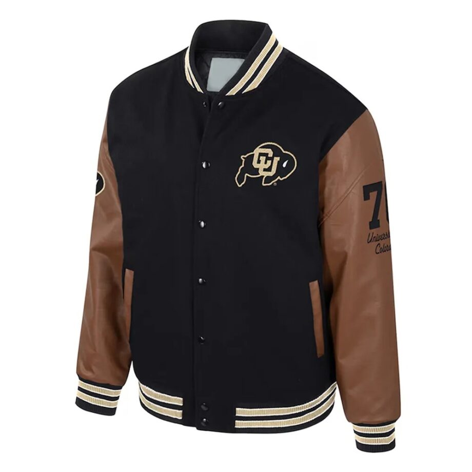 Colorado Buffaloes Navy & Brown Letterman Jacket