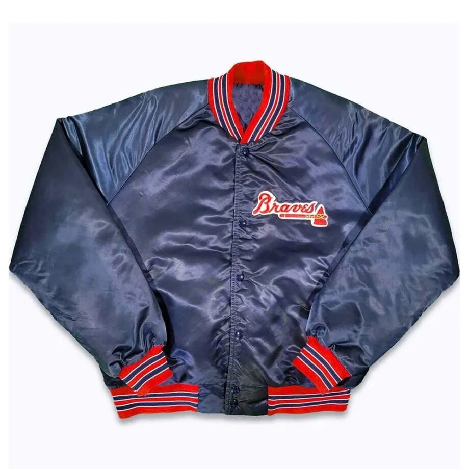 80s Atlanta Braves Navy Bomber Jacket