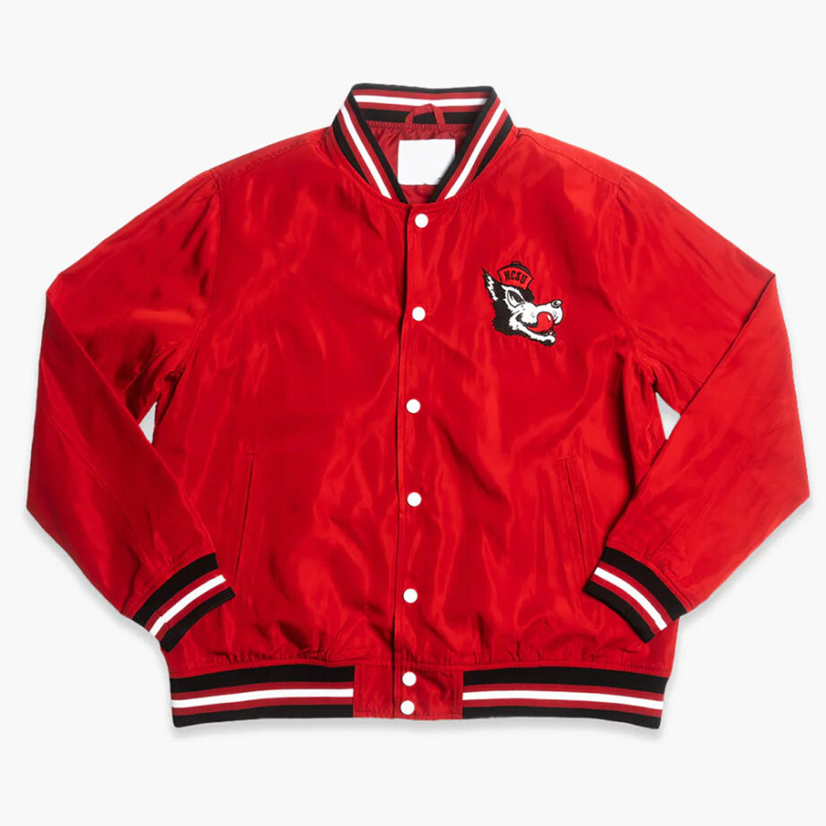 NC State Wolfpack Vintage Logo Red Bomber Jacket