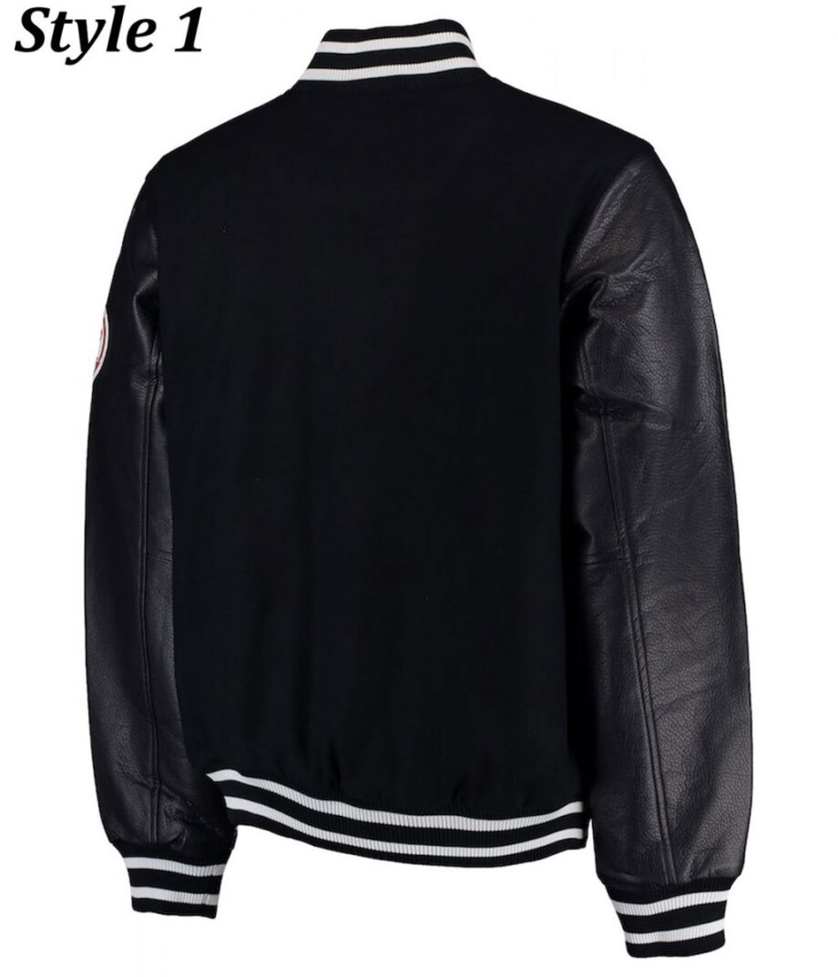 NY Yankees Varsity Wool Leather Black Jacket