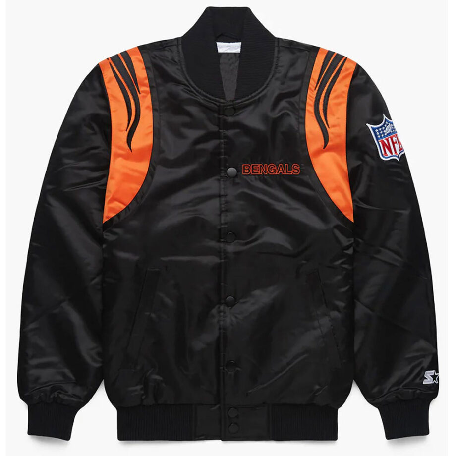 NFL Black Bengals Satin Jacket