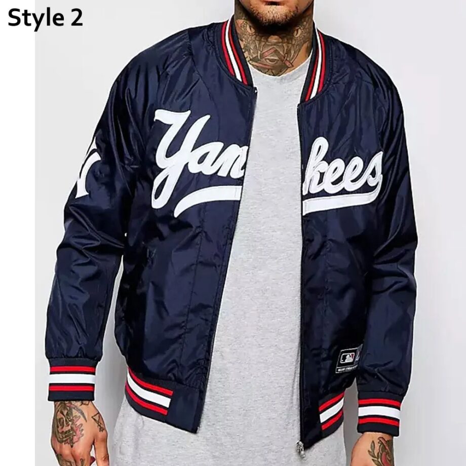 New York Yankees Baseball Blue Satin Jacket