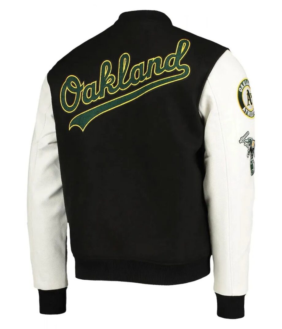 Oakland Athletics Letterman Black/White Jacket
