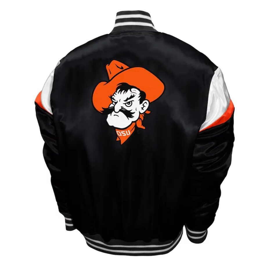 Oklahoma State Cowboys Power Black Satin Jacket