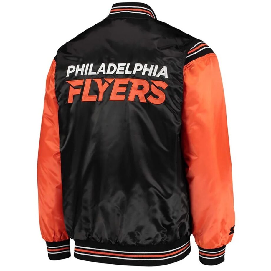 Philadelphia Flyers Orange and Black Satin Jacket