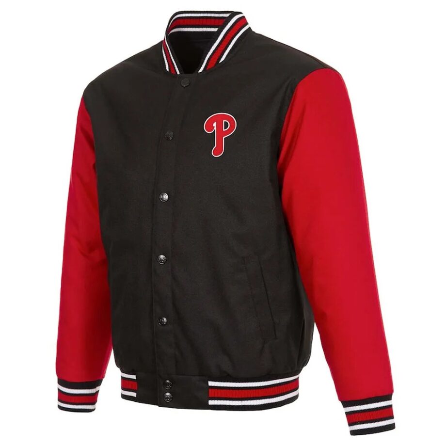 Varsity Philadelphia Phillies Black/Red Twill Jacket