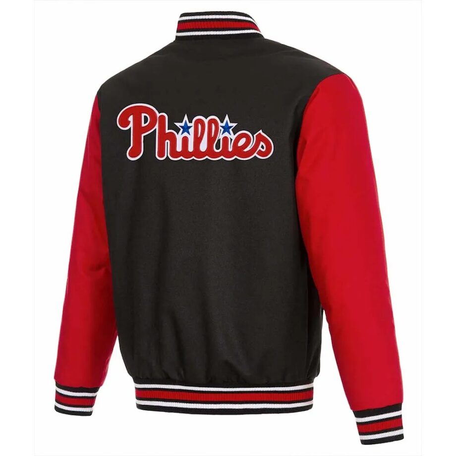 Varsity Philadelphia Phillies Black/Red Twill Jacket