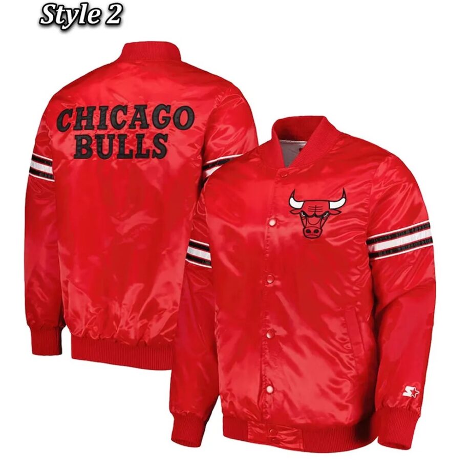 Chicago Bulls Pick & Roll Varsity Satin Jacket