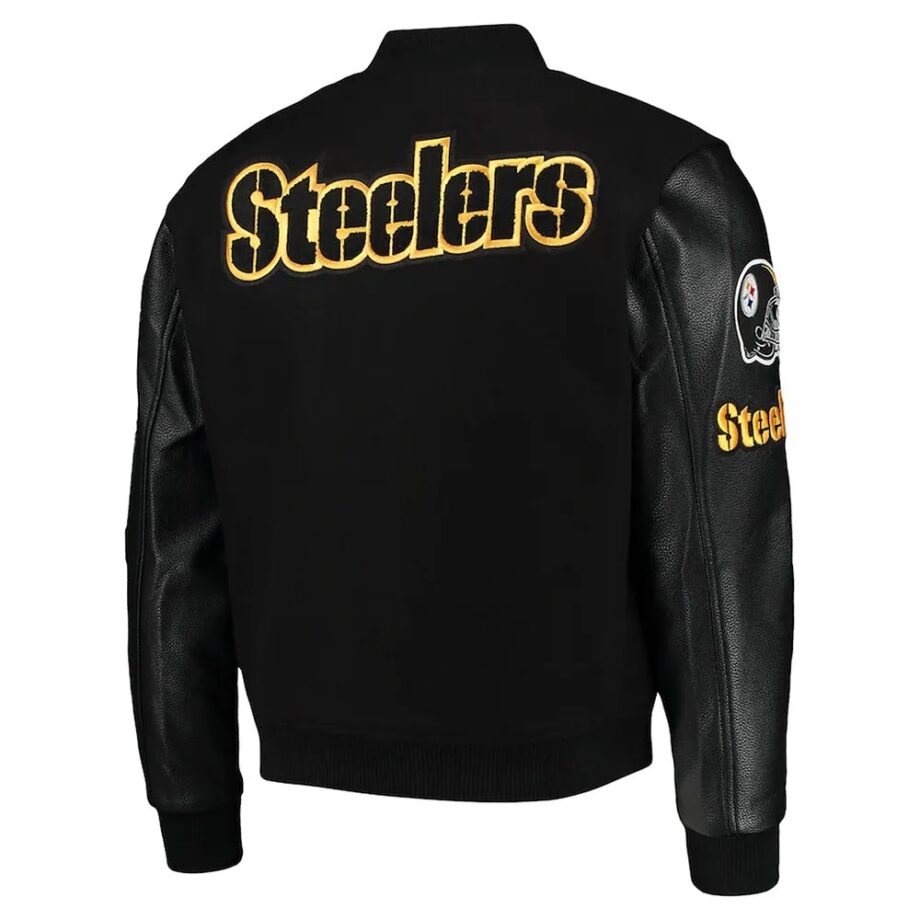 Pittsburgh Steelers Black Letterman Jacket