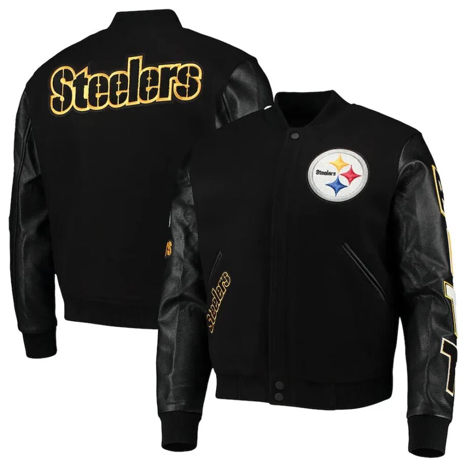 Pittsburgh Steelers Black Letterman Jacket