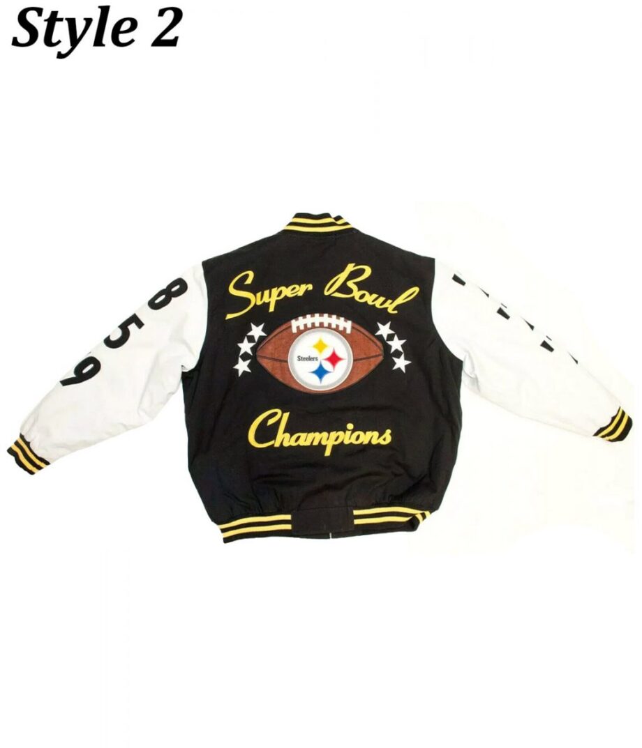 Pittsburgh Steelers Super Bowl Champions Black Letterman Jacket