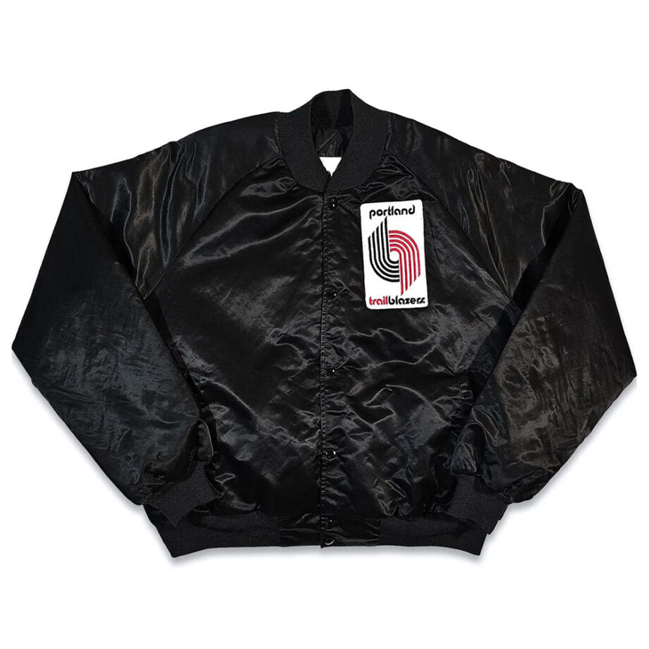 Vintage 80s Portland Trail Blazers Bomber Satin Jacket