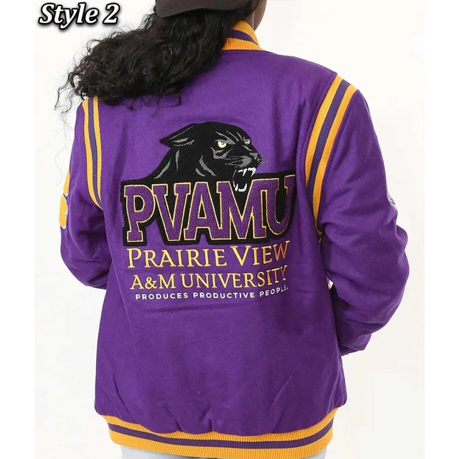 Purple Prairie View A&M University Varsity Wool Jacket