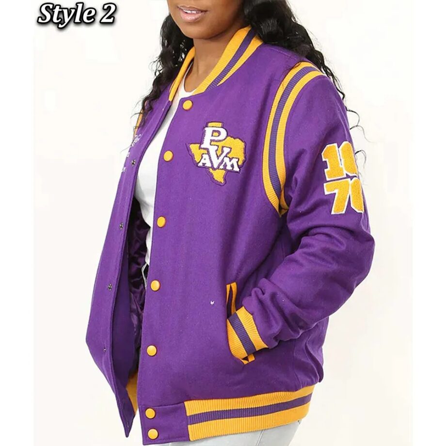 Purple Prairie View A&M University Varsity Wool Jacket