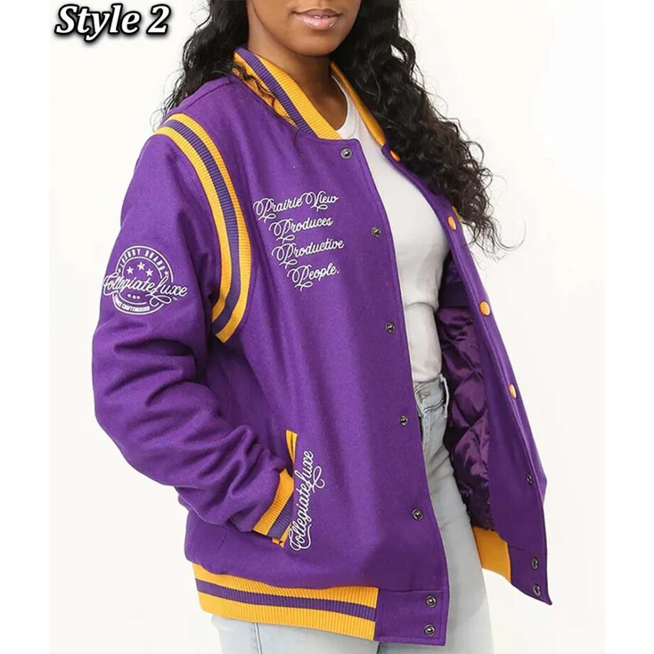 Purple Prairie View A&M University Varsity Wool Jacket