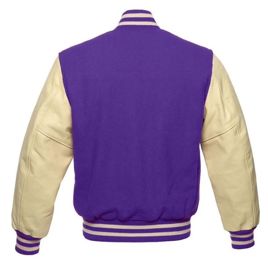 Purple and Cream Varsity Jacket