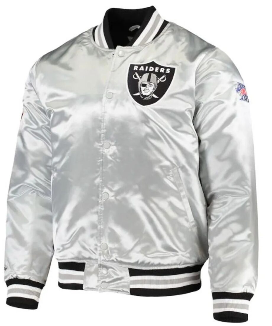 Men Las Vegas Raiders Super Bowl XI Silver Jacket