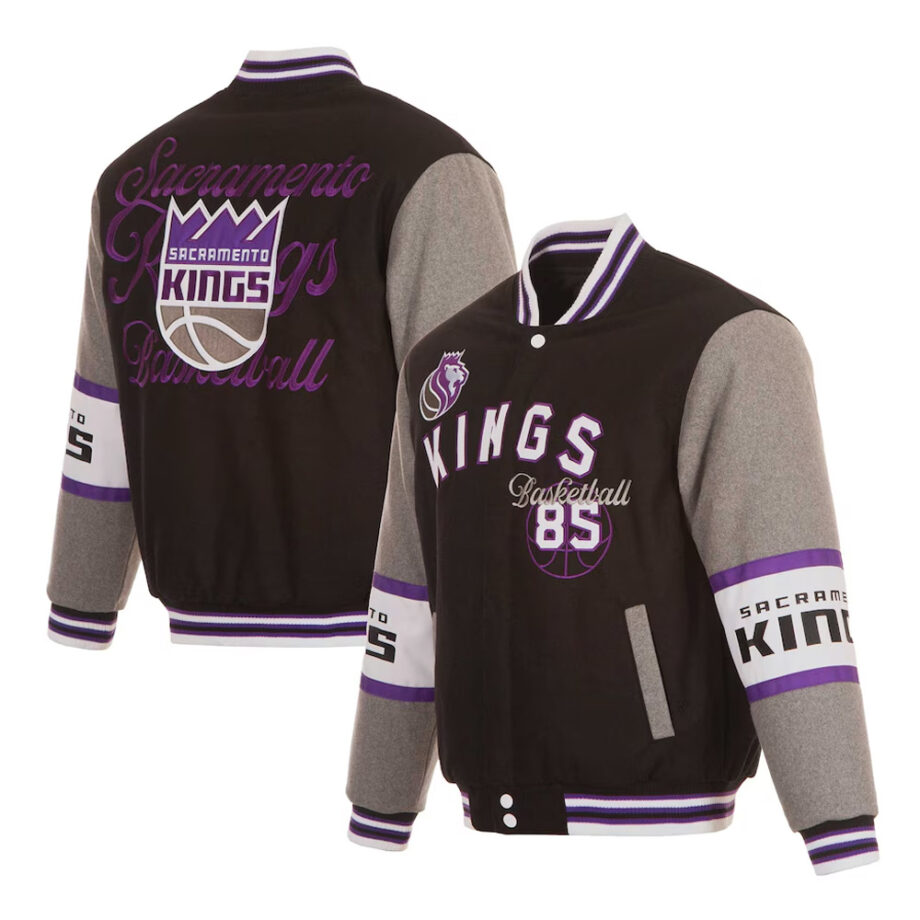 Sacramento Kings Black & Gray Varsity Wool Jacket