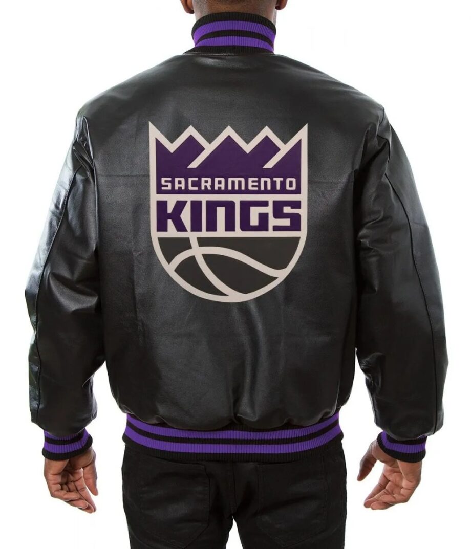 Varsity Sacramento Kings Black Leather