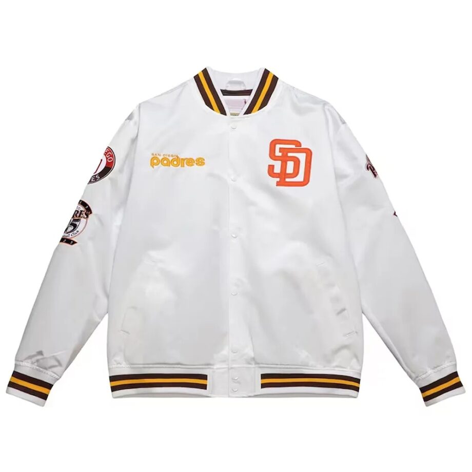 San Diego Padres White Varsity Satin Jacket