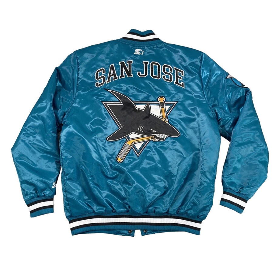 San Jose Sharks 30th Anniversary Teal Blue Satin Jacket