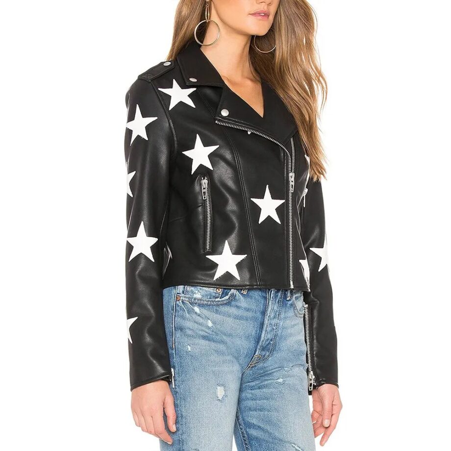 Sarah Jeffery Star Leather Jacket
