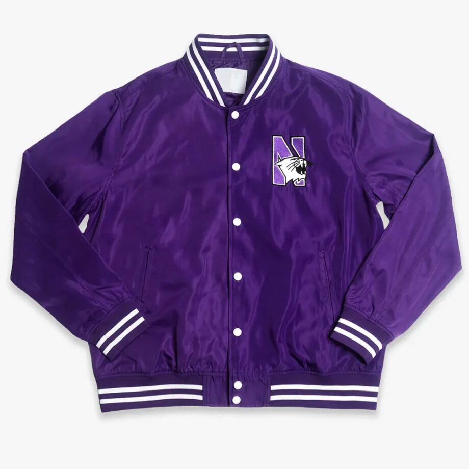 Northwestern Wildcats Vintage Script Purple Bomber Jacket