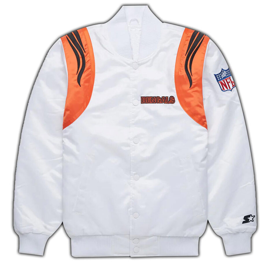 NFL Cincinnati Bengals White Satin Jacket