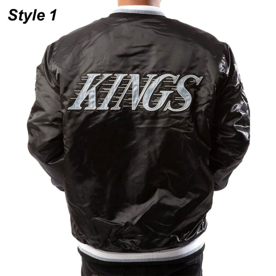 Los Angeles Kings Black Satin Jacket