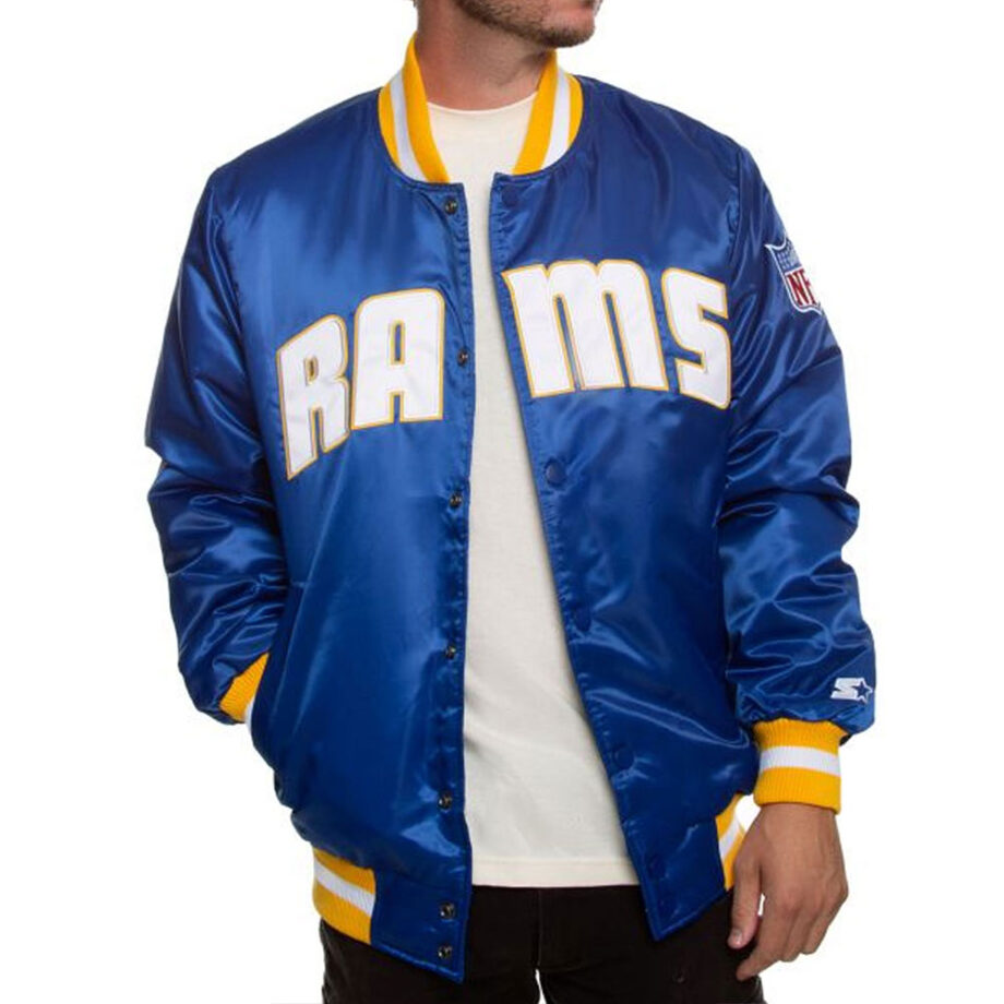 LA Rams Satin Button-Up Jacket