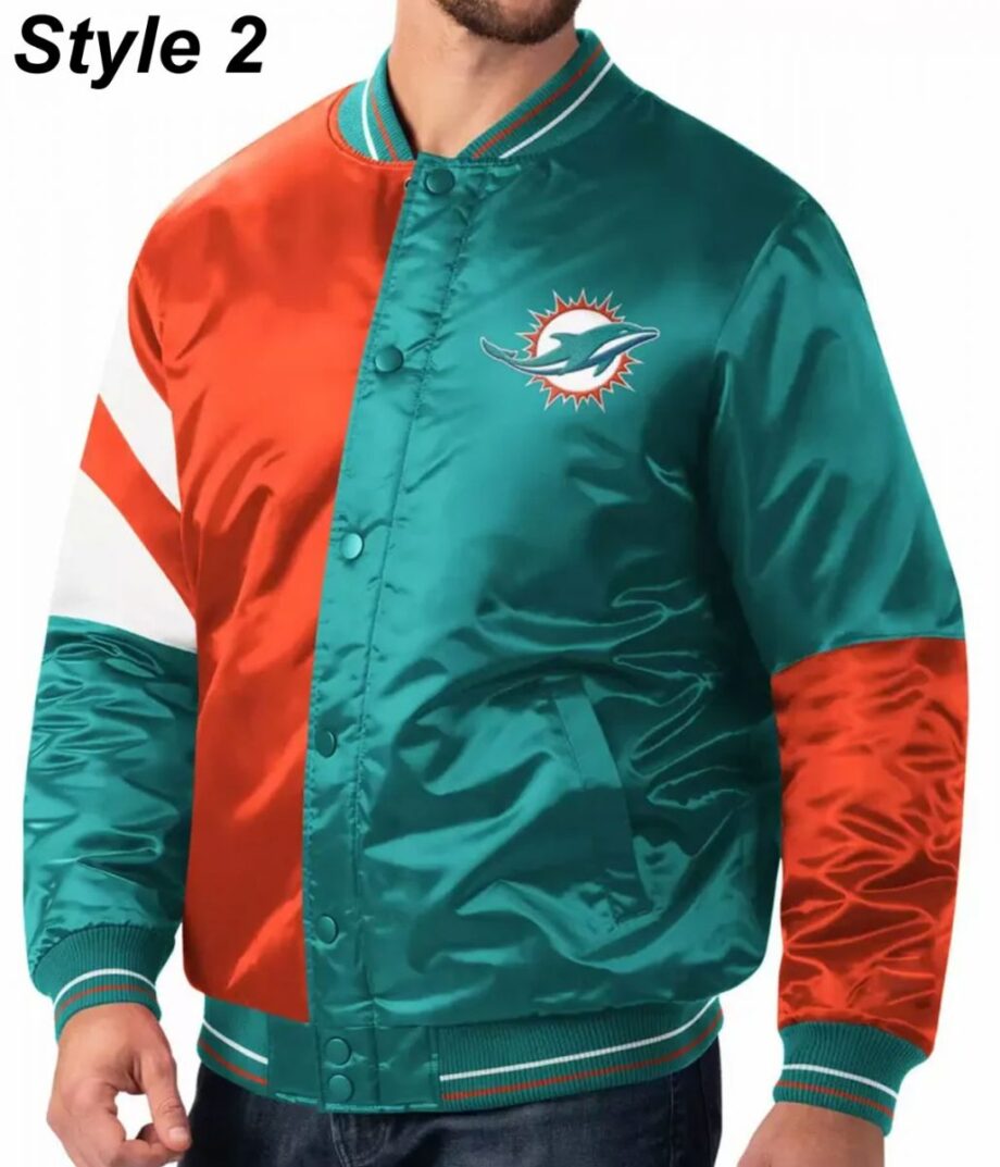 Miami Dolphins Teal Green Bomber Jacket